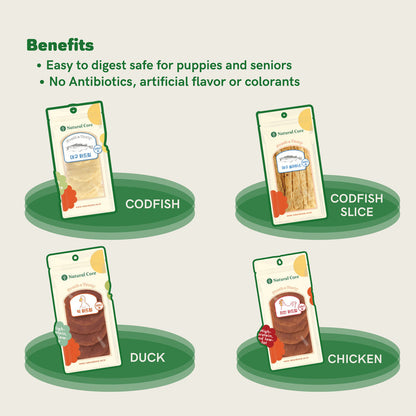 Natural Core Dehydrated Codfish, Duck, Chicken, Scallop Dog and Cat Treats 30g