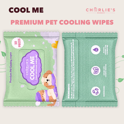 Charlie's Market Cool Me Biodegradable Cooling Wipes for Dogs and Cats