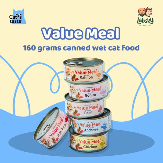 Cat's Taste Value Meal Grain-Free Wet Cat Food - Tuna, Chicken, Salmon 160g