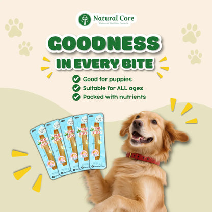 (BUNDLE of 5) Natural Core Meat Stick Chicken and Cod for Dogs and Cats