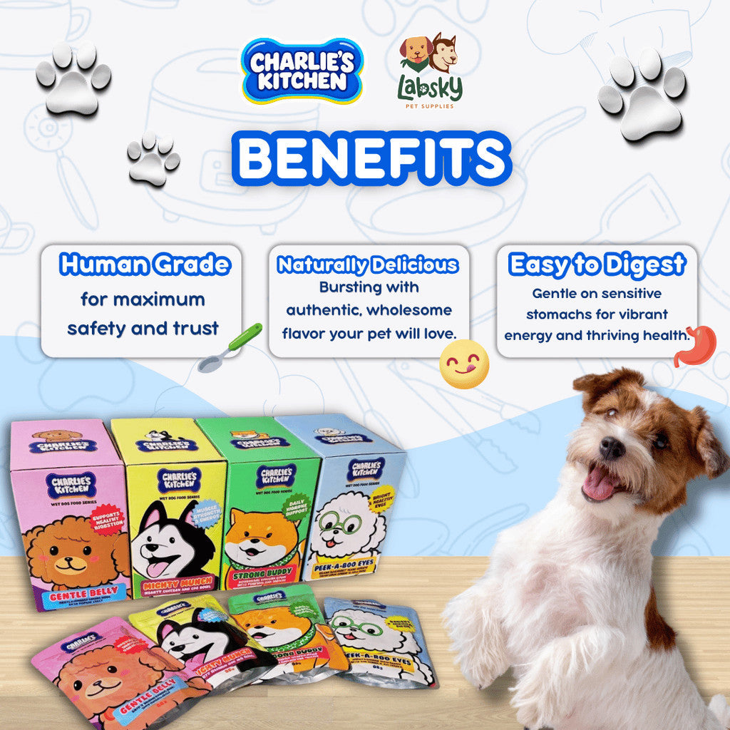 (BUNDLE PACK) 4pcs Charlie’s Kitchen Gentle Peek A Boo Mighty Munch Strong Buddy