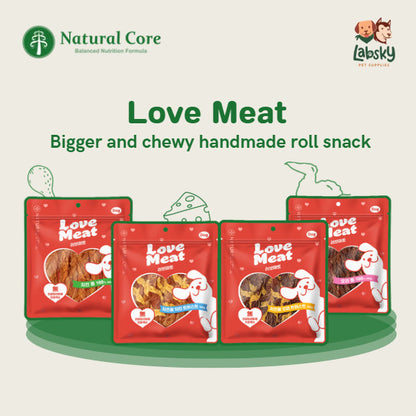 Natural Core Love Meat Chicken Cheese Duck Roll Meat Jerky Dog Treats  Made in Korea 160g