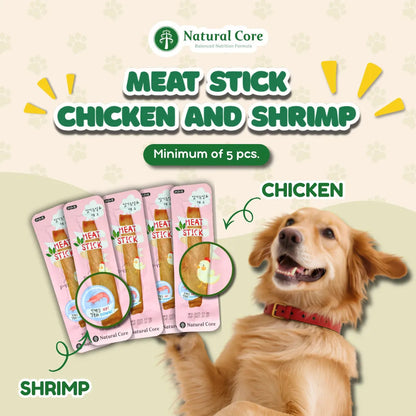 (BUNDLE OF 5) Natural Core Meat Sticks Chicken and Shrimp for Dogs and Cats