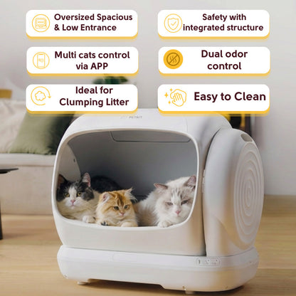 UBPet Smart Self-Cleaning Cat Litter Box C41 with Free Premium Cassava Cat Litter 10L