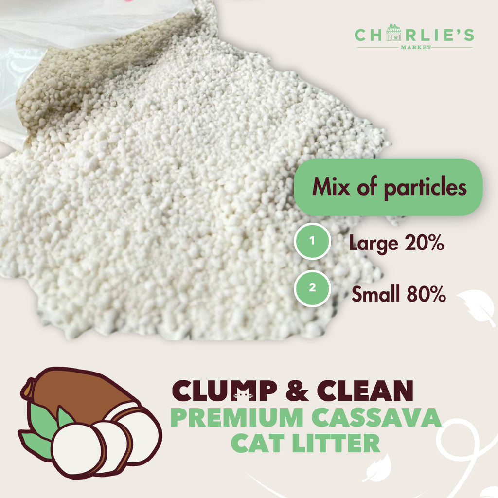 Charlie's Market Clump and Clean All Natural Dust Free Clumping Odor Control Cassava Cat Litter 6L