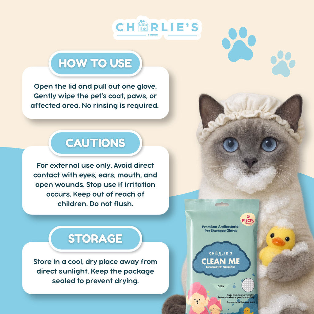 (BUY 2 TAKE 1) Charlie's Market Pet Shampoo Gloves