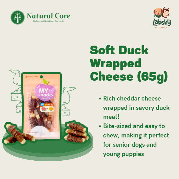 Natural Core My Snack Soft Duck and Chicken Roll Cheese Healthy Dog Treats Made in Korea 65g