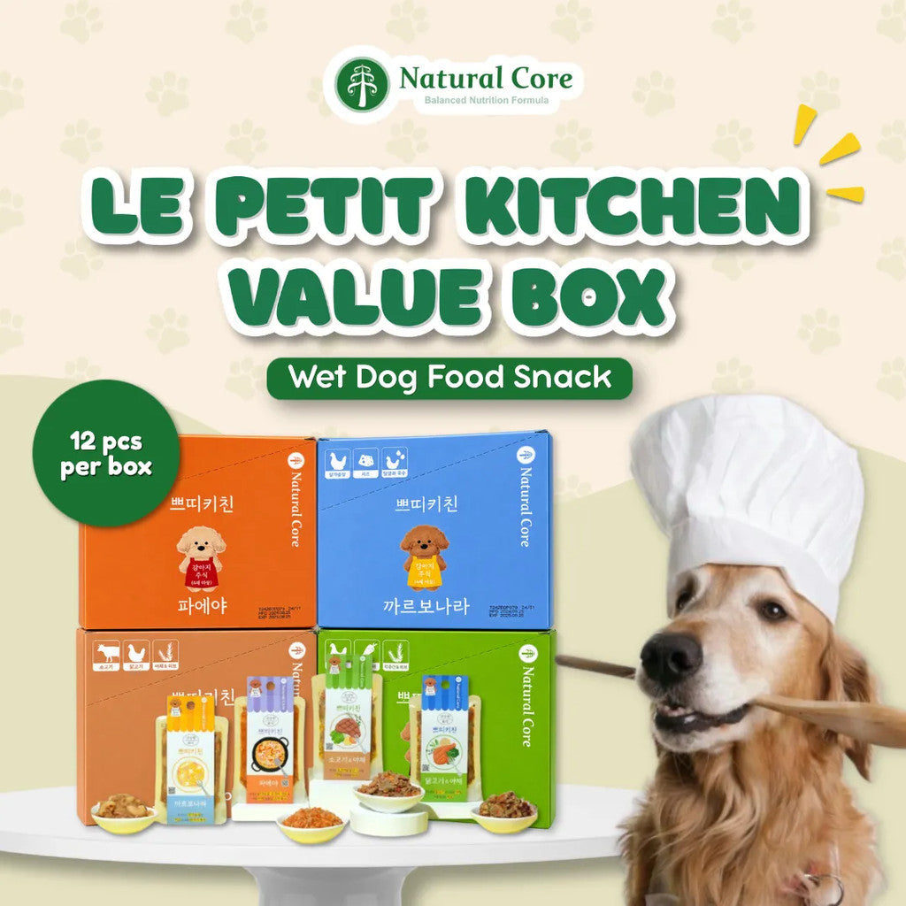 (VALUE BOX) Natural Core 12pcs Petit Kitchen Healthy Carbonara Paella Chicken Beef Veg Dog Treat