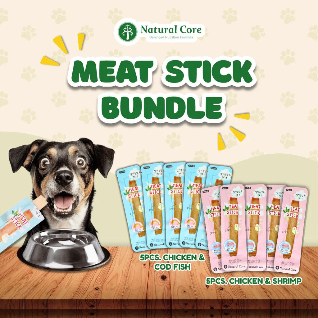 (BUNDLE OF 5) Natural Core Meat Sticks Chicken Shrimp Codfish for Dogs and Cats