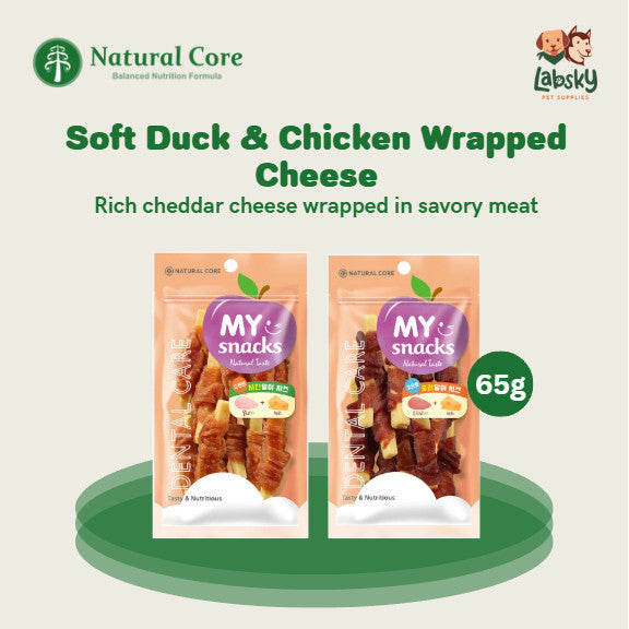 Natural Core My Snack Soft Duck and Chicken Roll Cheese Healthy Dog Treats Made in Korea 65g