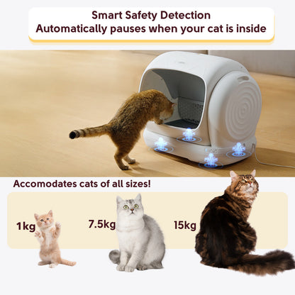 UBPet Smart Self-Cleaning Cat Litter Box C41 with Free Premium Cassava Cat Litter 10L