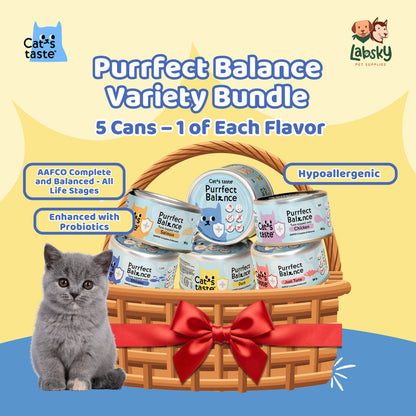 (BUNDLE OF 5) Cat's Taste Hypoallergenic Purrfect Balance Grain-Free Premium Wet Cat Food